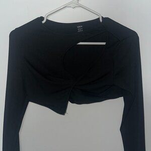 Shein Black Cutout Shirt